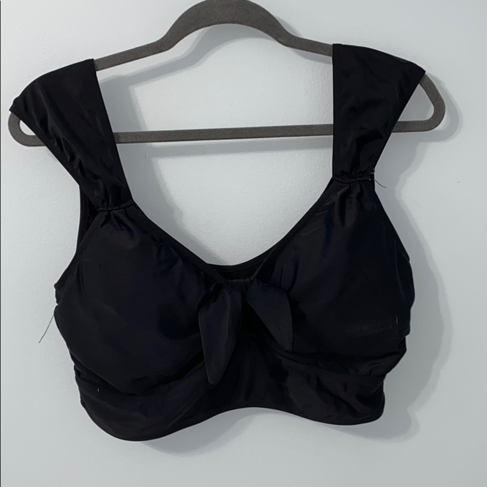 Black mid bathing suit top